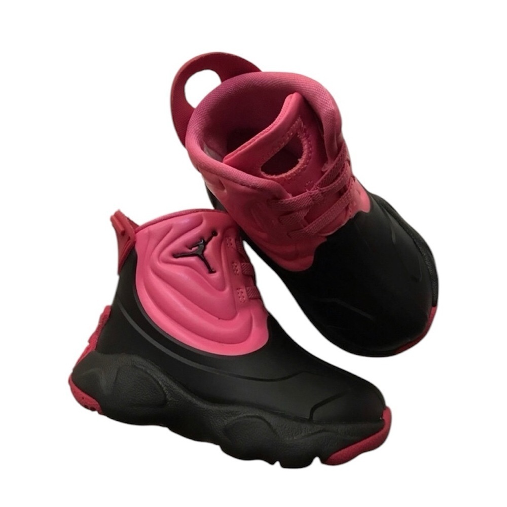 Jordan Pink and Black High-Top Sneakers with Velcro Closure